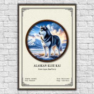 Póster Serie de Zoología del Klee Kai de Alaska
