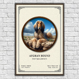 Póster Serie de Zoología del Lebrel Afgano