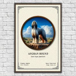 Póster Serie de Zoología del Lebrel Afgano