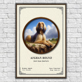 Póster Serie de Zoología del Lebrel Afgano