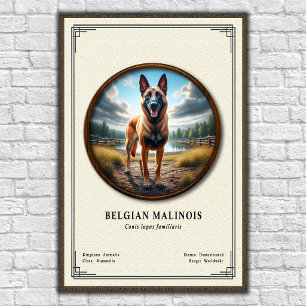 Póster Serie de Zoología del Malinois Belga