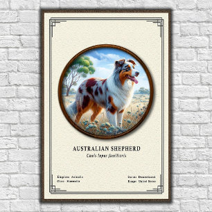 Póster Serie de Zoología del Pastor Australiano
