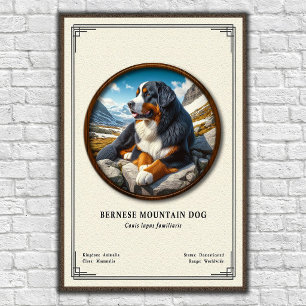 Póster Serie de Zoología del Perro de Montaña de Berna