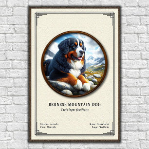 Póster Serie de Zoología del Perro de Montaña de Berna