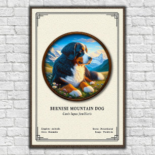 Póster Serie de Zoología del Perro de Montaña de Berna