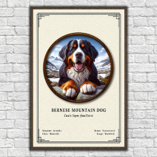 Póster Serie de Zoología del Perro de Montaña de Berna