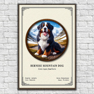 Póster Serie de Zoología del Perro de Montaña de Berna