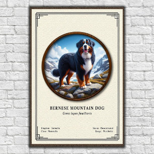 Póster Serie de Zoología del Perro de Montaña de Berna