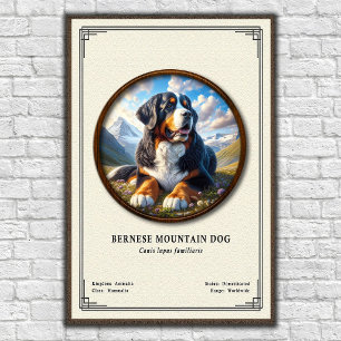 Póster Serie de Zoología del Perro de Montaña de Berna
