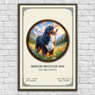 Póster Serie de Zoología del Perro de Montaña de Berna