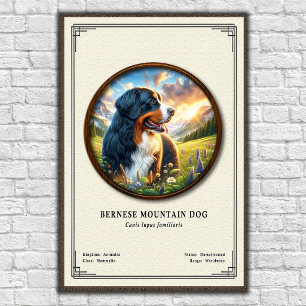 Póster Serie de Zoología del Perro de Montaña de Berna