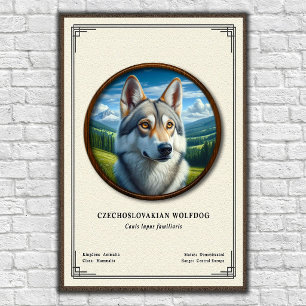 Póster Serie de Zoología del Perro Lobo Checoslovaco