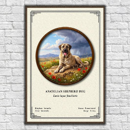 Póster Serie de Zoología del perro pastor de Anatolia
