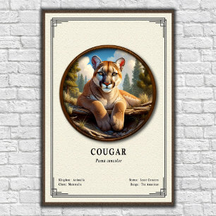Póster Serie de Zoología del Puma
