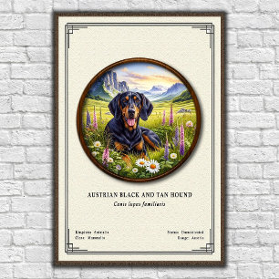 Póster Serie de Zoología del Sabueso Negro y Alazán Austr