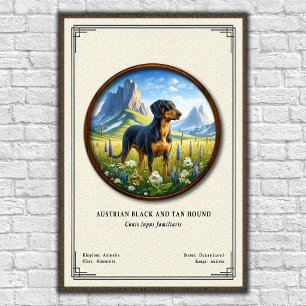 Póster Serie de Zoología del Sabueso Negro y Altanero Aus