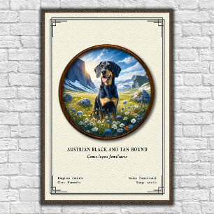 Póster Serie de Zoología del Sabueso Negro y Altanero Aus