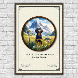Póster Serie de Zoología del Sabueso Negro y Altanero Aus