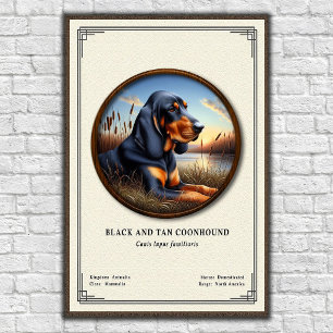 Póster Serie de Zoología del Sabueso Negro y Canela