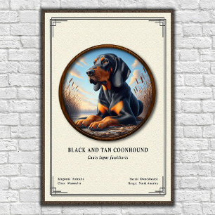 Póster Serie de Zoología del Sabueso Negro y Canela