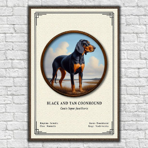 Póster Serie de Zoología del Sabueso Negro y Fuego