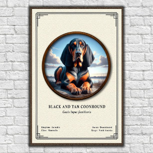 Póster Serie de Zoología del Sabueso Negro y Fuego