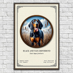 Póster Serie de Zoología del Sabueso Negro y Fuego