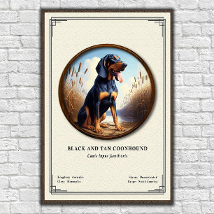 Póster Serie de Zoología del Sabueso Negro y Fuego