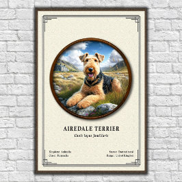 Póster Serie de Zoología del Terrier Airedale