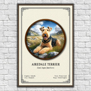 Póster Serie de Zoología del Terrier Airedale