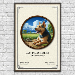 Póster Serie de Zoología del Terrier Australiano