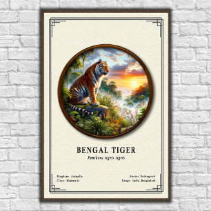 Póster Serie de Zoología del Tigre de Bengala