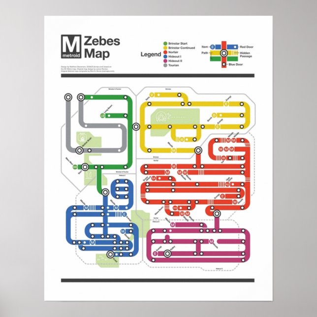 Póster Serie Metroid Metro NES Maps (Frente)
