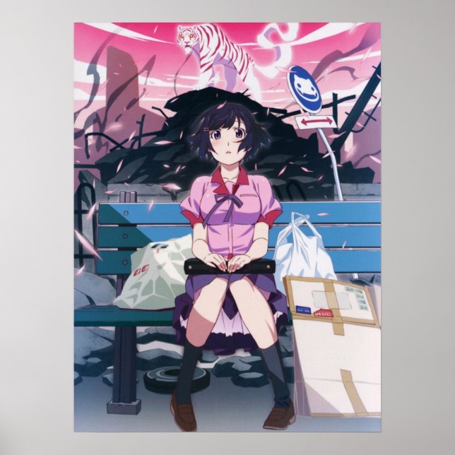 Póster Serie Monogatari Hanekawa Tsubasa (Frente)