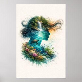 Póster Serie Silueta Paisaje Onírico
