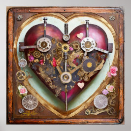 Póster Serie Steampunk Corazón Rojo Buff
