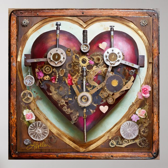 Póster Serie Steampunk Corazón Rojo Buff (Frente)