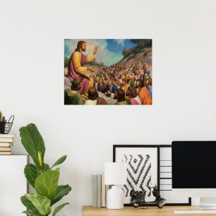 Póster Sermón de la Montaña de Jesucristo, Religión Vinta
