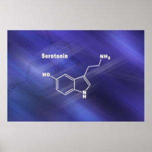 Póster Serotonina Hormona Fórmula química estructural
