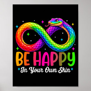 Póster Serpiente arcoíris ser feliz diseño de conciencia 