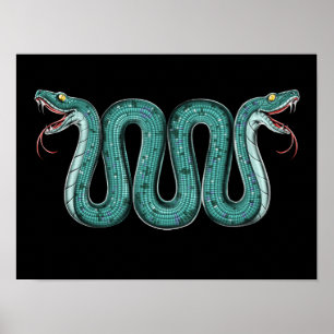Póster Serpiente Aztec de doble cabezal