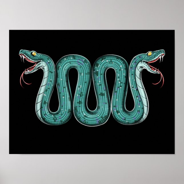 Póster Serpiente Aztec de doble cabezal (Frente)