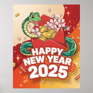 Póster Serpiente china de Año Nuevo