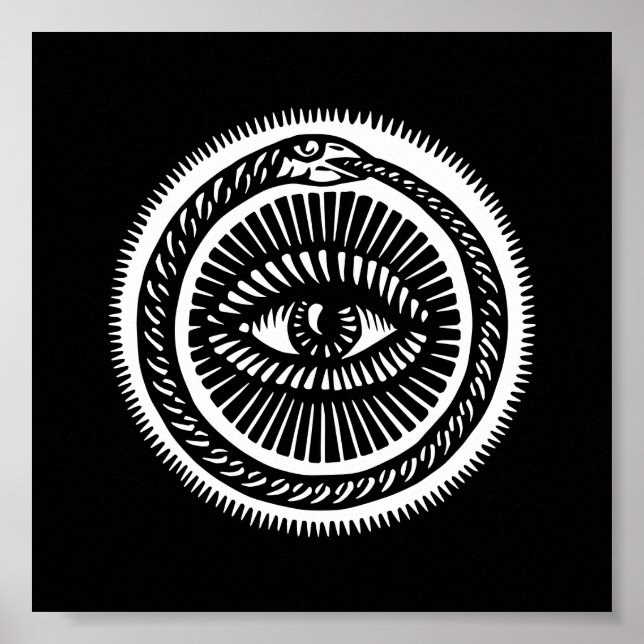 Póster serpiente comiéndose su propia cola (Frente)