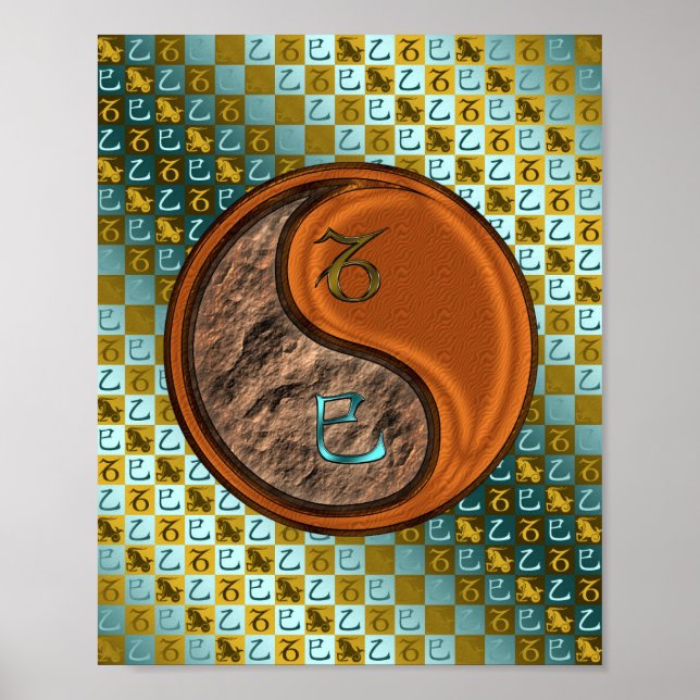 Póster Serpiente de Capricornio y Madera (Frente)