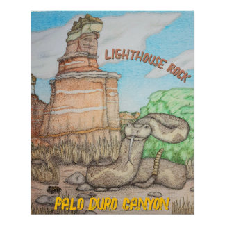 Póster Serpiente de cascabel de Lighthouse Rock