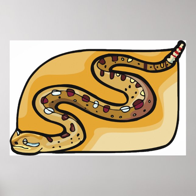 Póster Serpiente de cascabel enroscada Desierto del suroe (Frente)