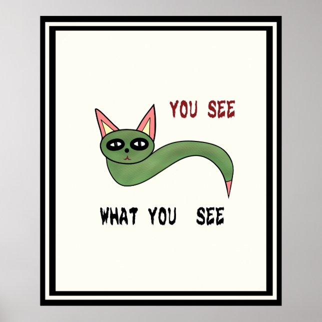 Póster Serpiente de gato verde (Frente)