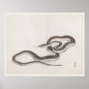 Póster Serpiente de Kōno Bairei (1844-1895)
