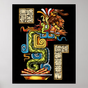 Póster Serpiente de la visión maya